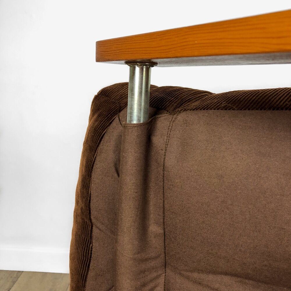 Scandinavian driver armchair in pine 70s
