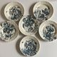 Set of 6 plates Creil Montereau Pomona iron earth early 20th