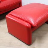 Maralunga armchair and ottoman by Vico Magistretti for Cassina