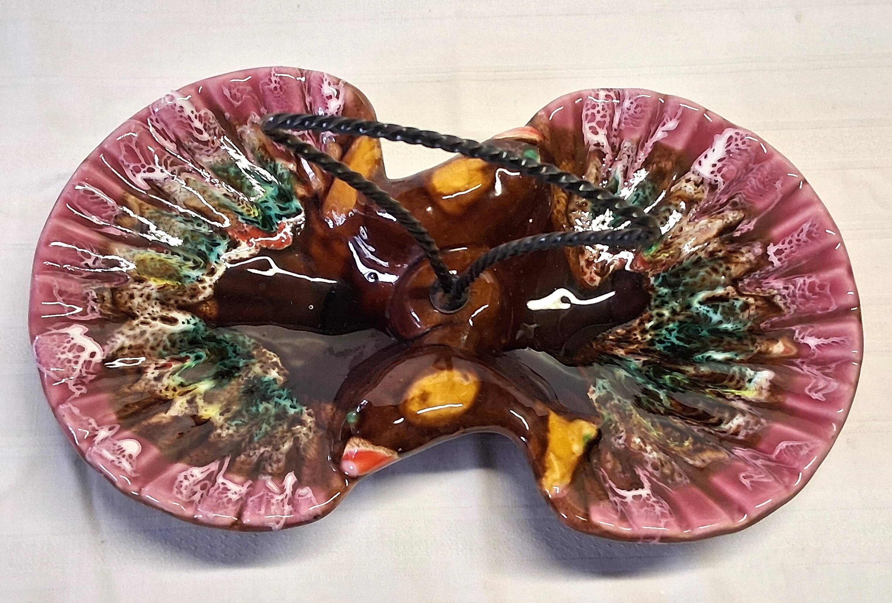 Vallauris-style shell-shaped serving tray in good condition