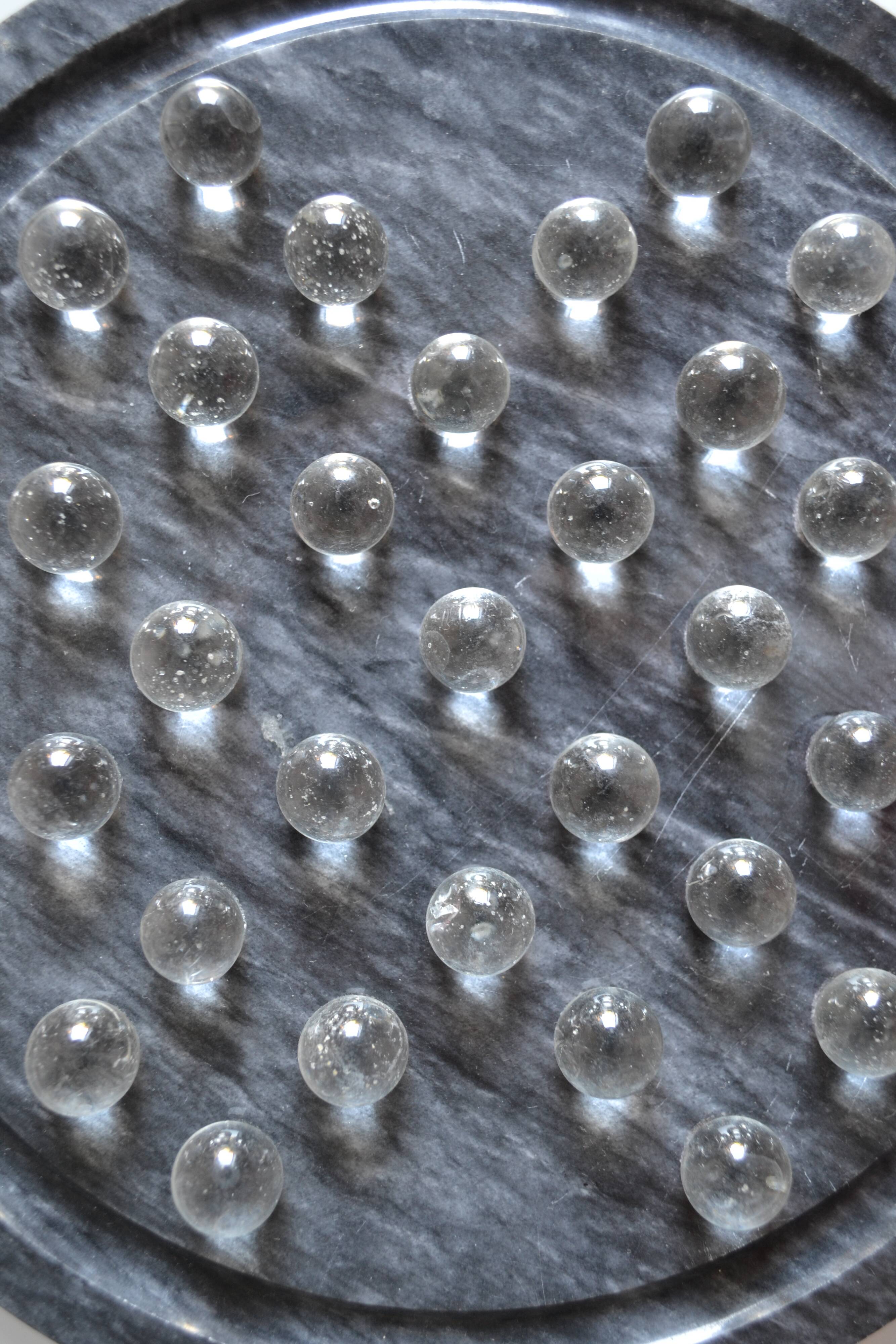 vintage marble and glass solitaire game