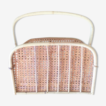 Rattan and caning Vintage magazine rack