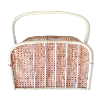 Rattan and caning Vintage magazine rack