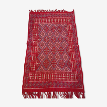 Handmade red Berber kilim rug 124x202cm