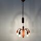 Suspended Sputnik counterweight lamp with 5 arms in teak by Domus, 1970s, Italy.