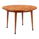 Vintage beech veneer table, checkerboard effect, Italian design from the 1950s.