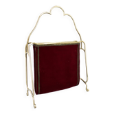 1950s Brass and Fabric Magazine Stand, Italy