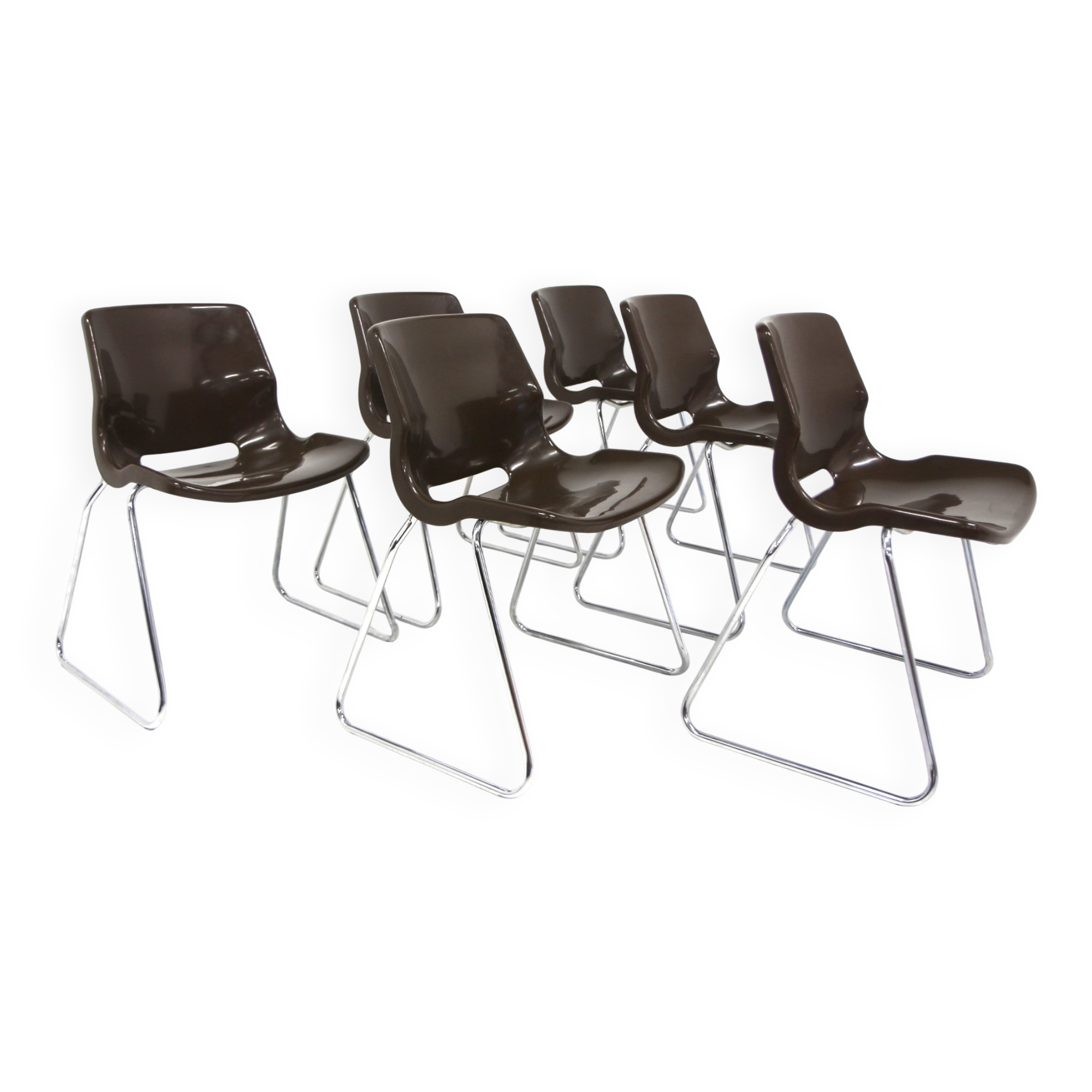 Set de 6 chaises "Clipper" Svante Schönblom Overman, Tranås, Suède, 197