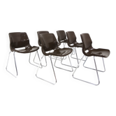 Set of 6 "Clipper" chairs by Svante Schönblom Overman, Tranås, Sweden, 197