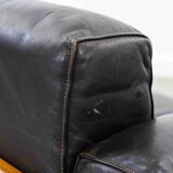 Bastiano Leather Sofa in Black by Tobia Scarpa for Gavina / Knoll