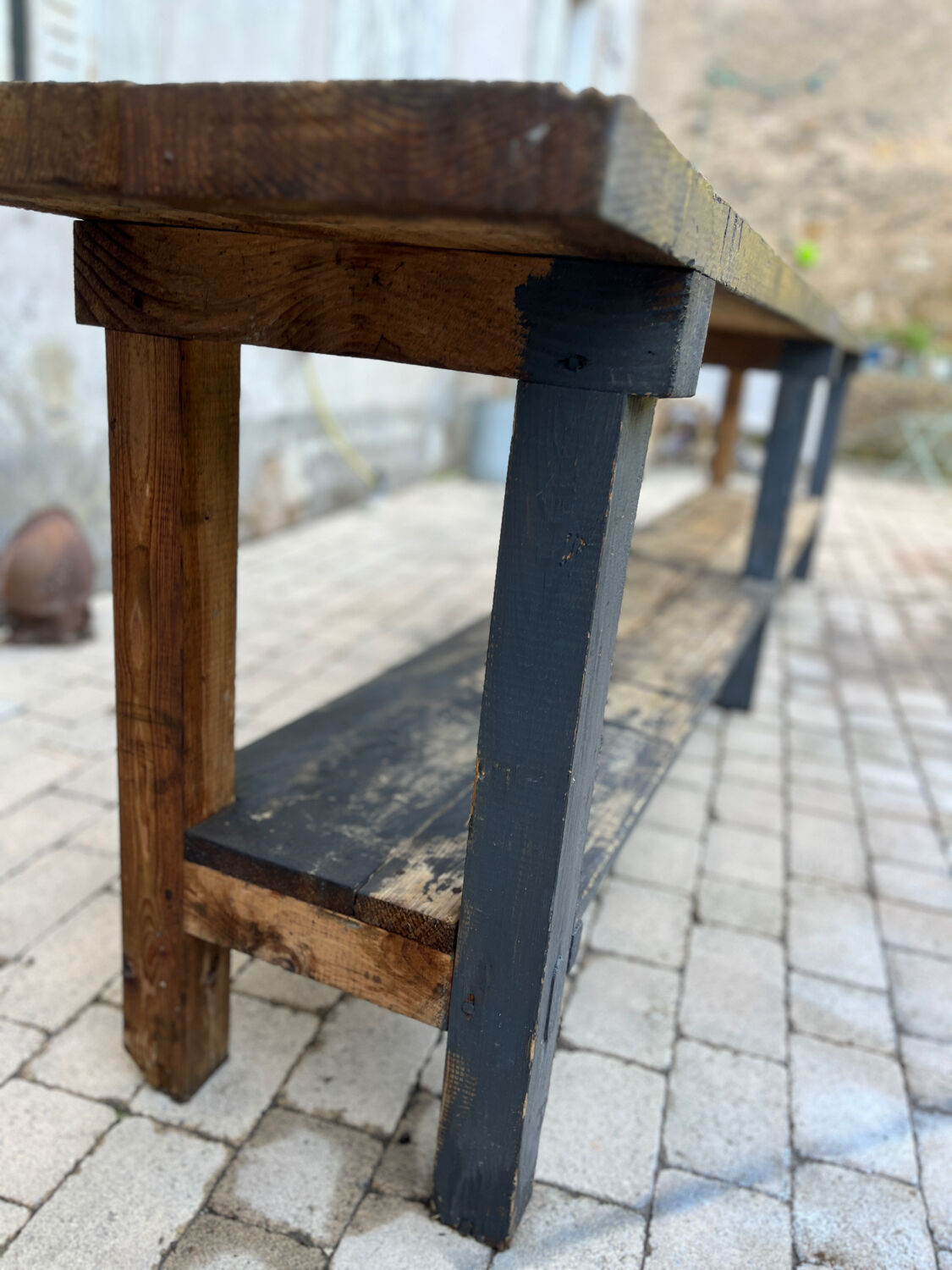 Old workbench 3m30 all in wood