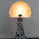 Important Art Deco Wrought Iron Lamp, by Bartelemie, France, Circa 1925
