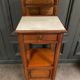 Bedside table in blond mahogany 1900 Art Nouveau white marble top