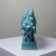 Bison Zsolnay in turquoise glazed earthenware, Hungary, 1940s-50s.