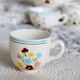 Vintage Salins earthenware coffee cup - Floral pattern