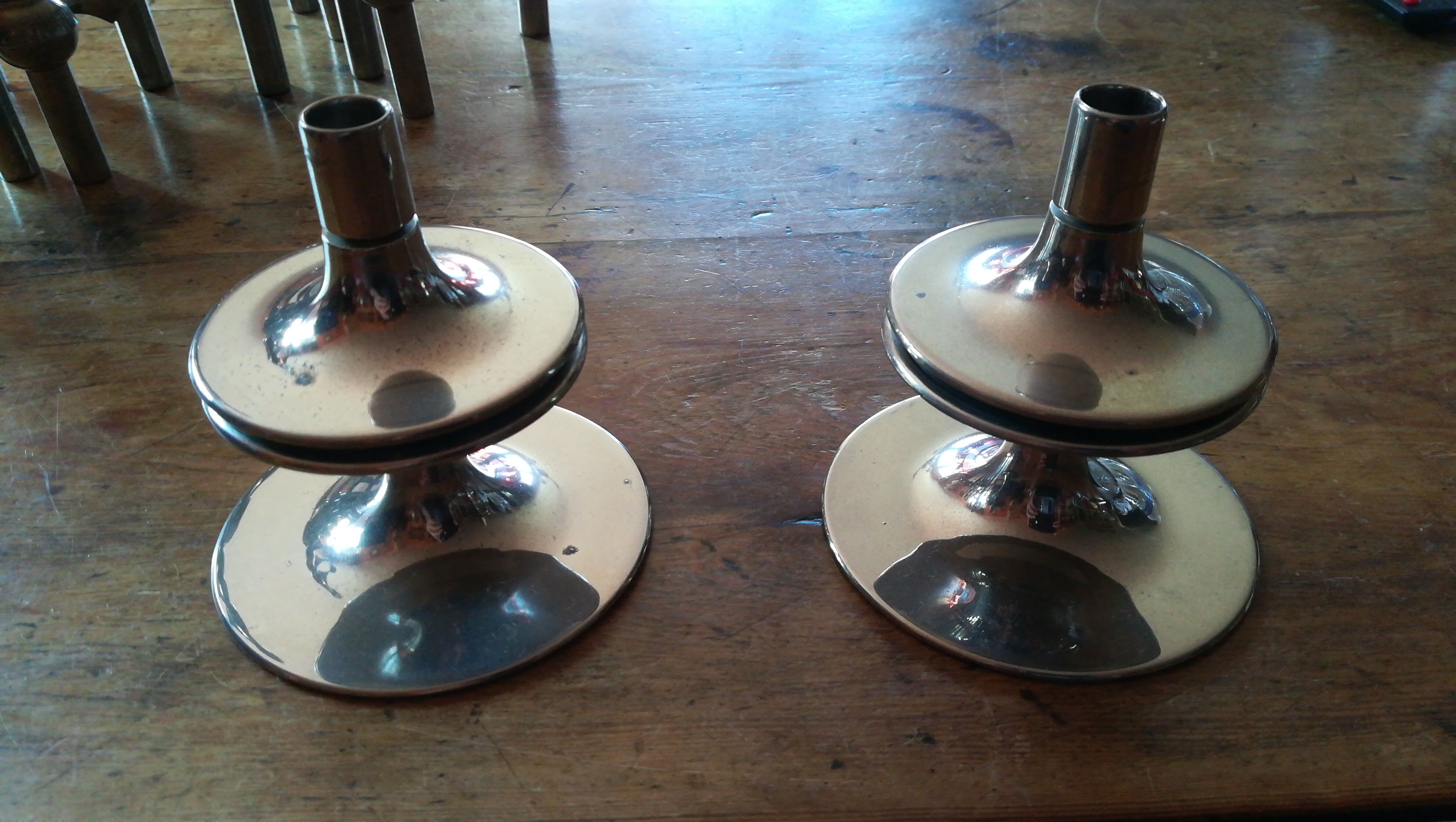 Nagel candle holders in chromed metal 1960/70