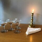 4 wine glasses balloon blown glass