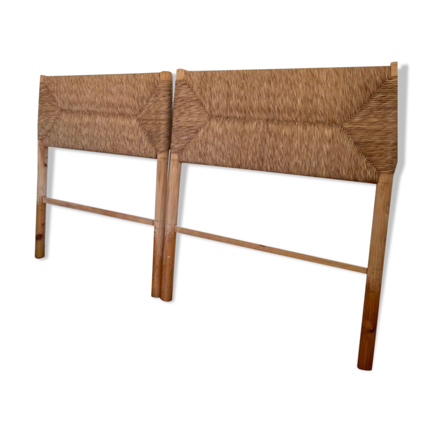 Braided wicker headboards
