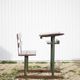 Vintage desk, wooden and metal children's desk, school desk
