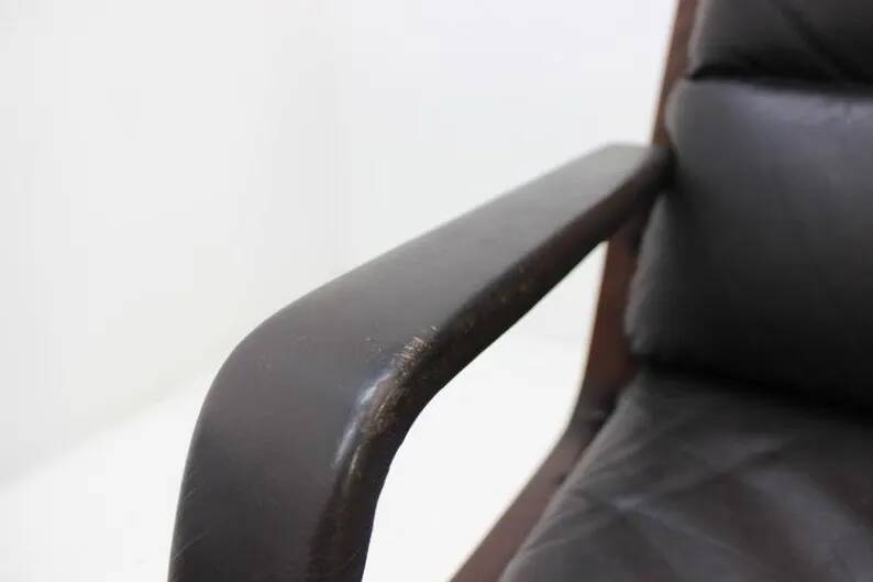 Set of Four Leather Armchairs by Eugen Schmidt, 1970s