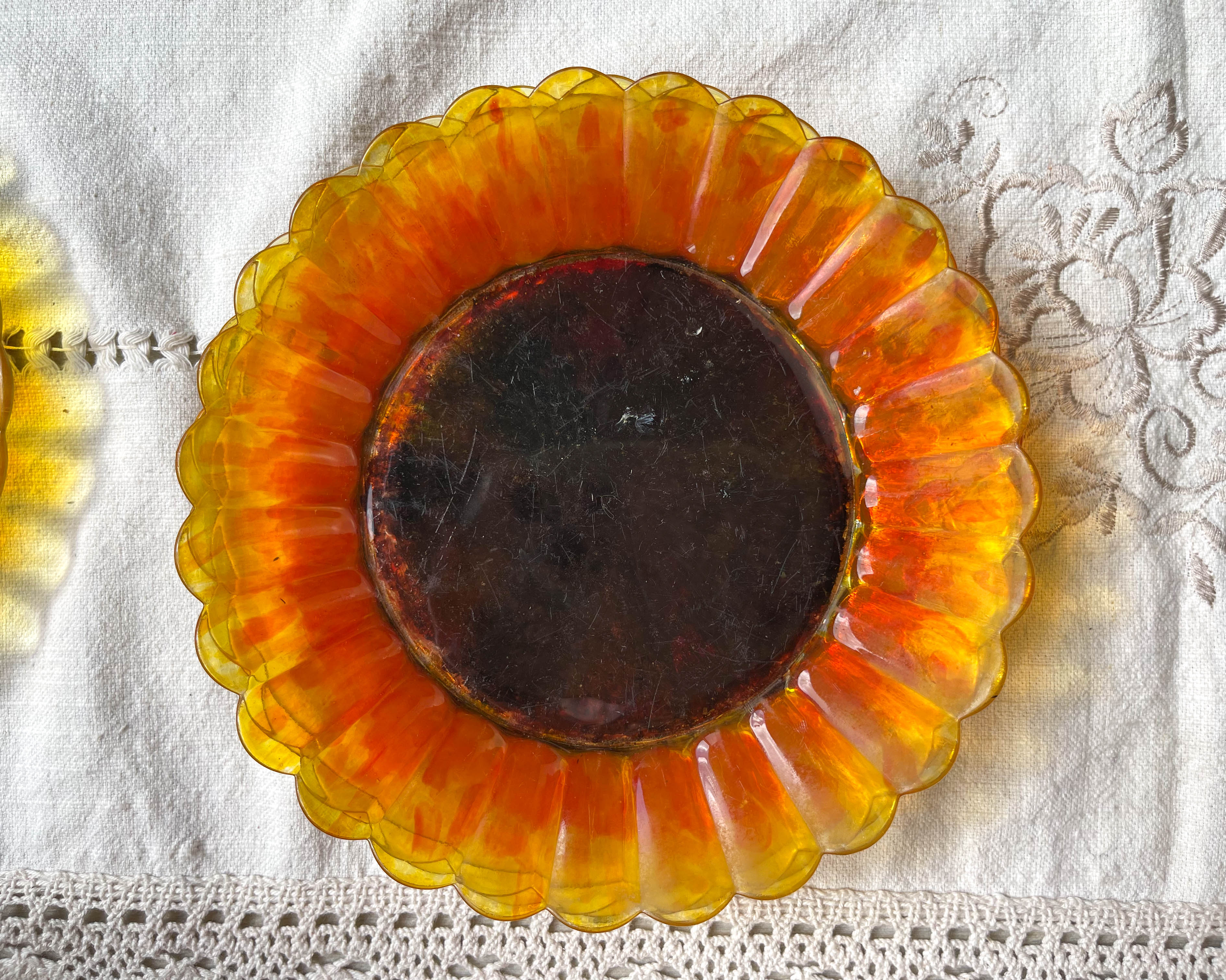 9 small plates sunflower oil lesieur Duralex