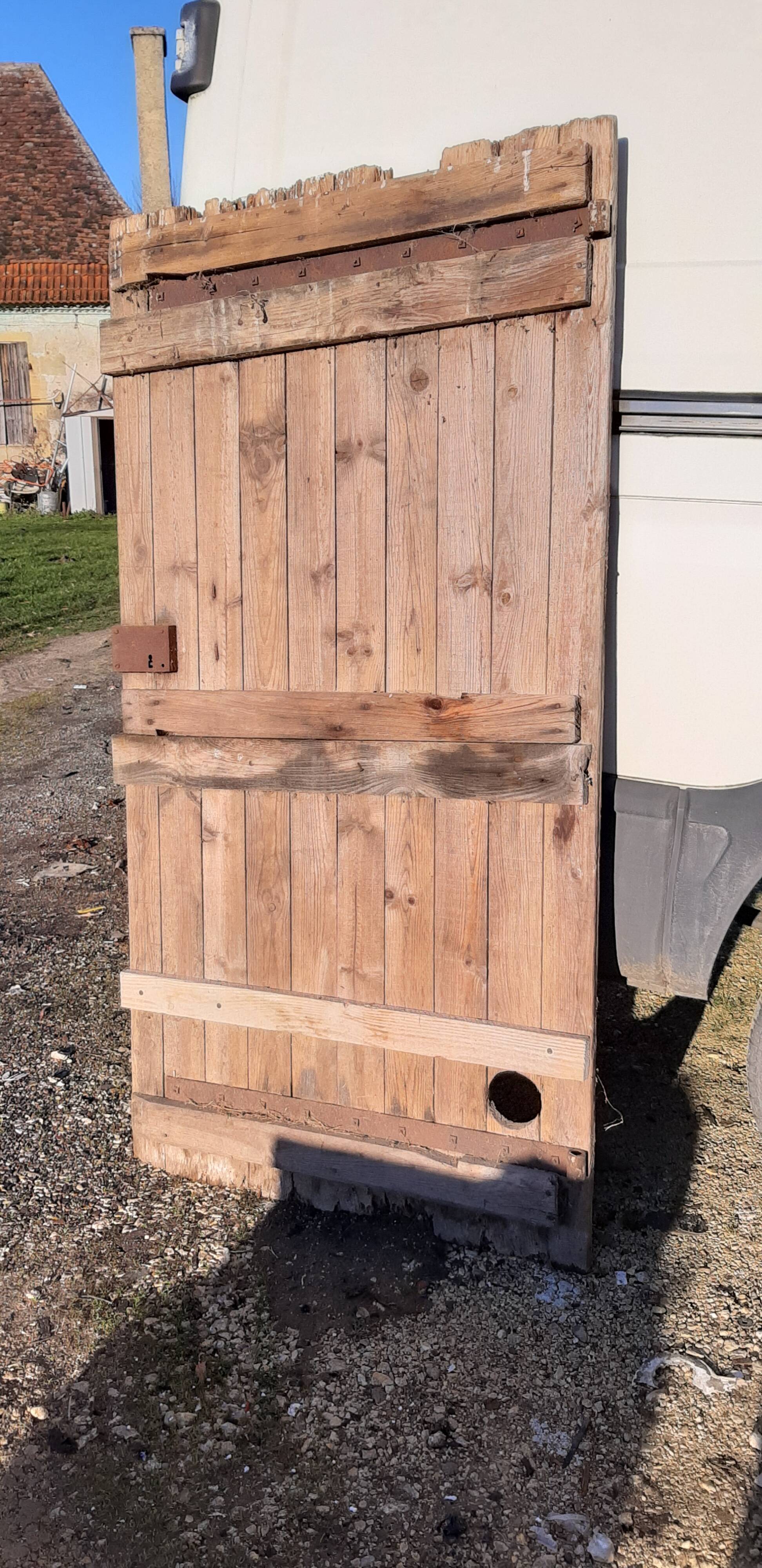 Old wooden barn gate