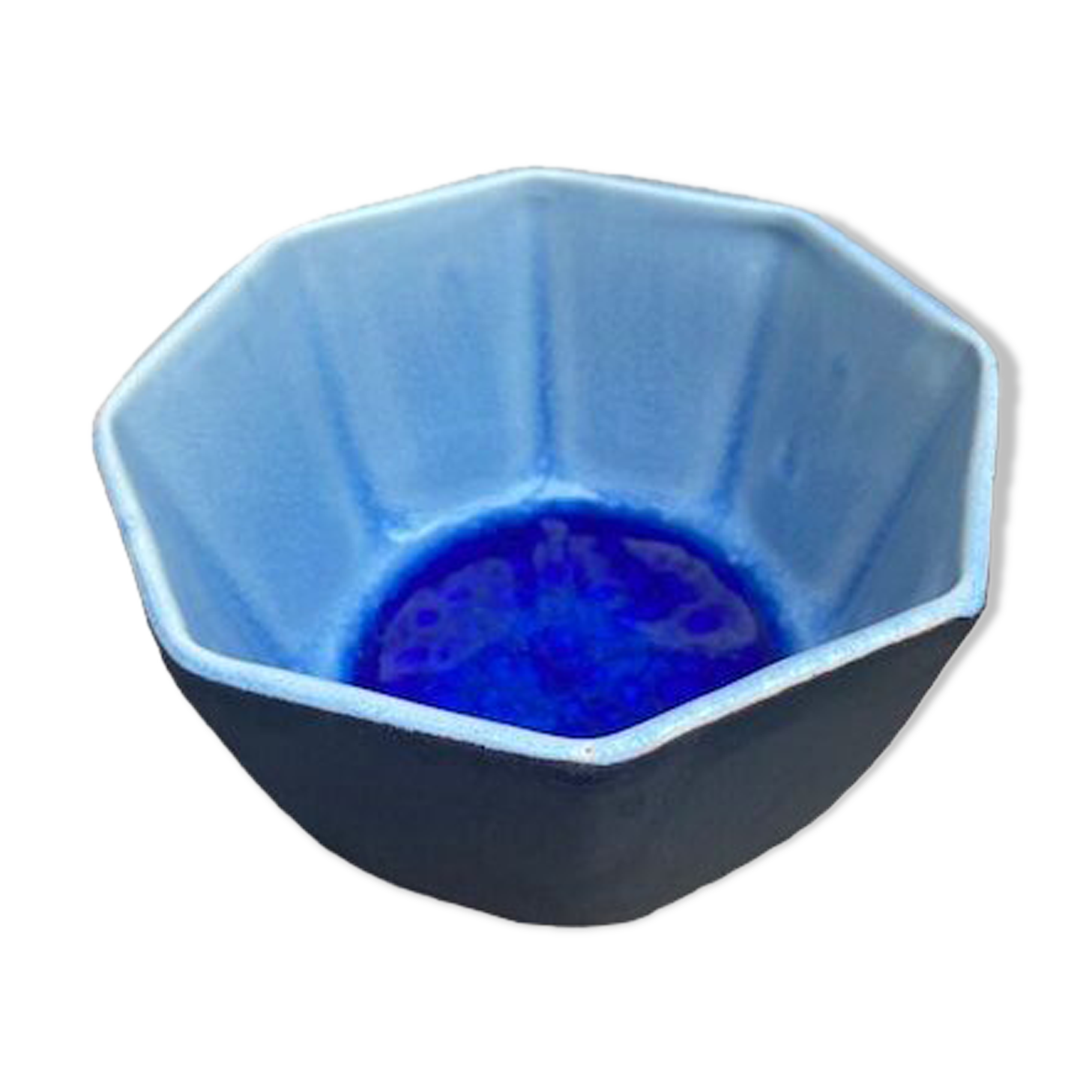 Coupelle intérieur émaillé bleu
