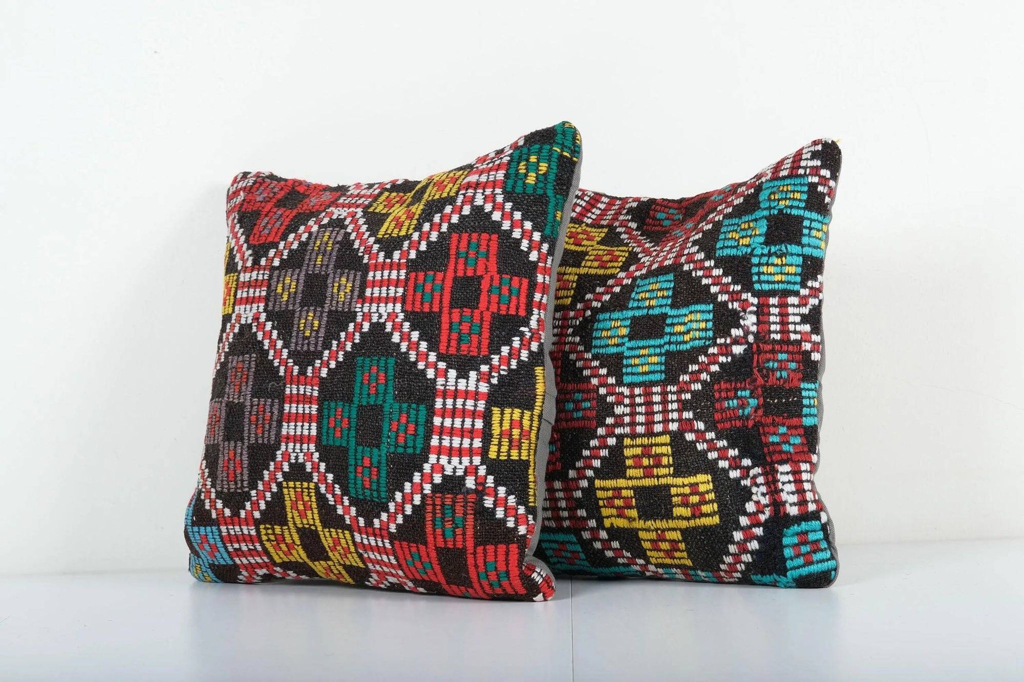 Lot de 2 housses de coussin turque vintage 41x41 cm
