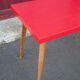 Vintage bistro table wooden table and red formica feet compass, kitchen, countryside