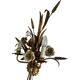 Vintage wheat 'golden' wall light with flowers: french style