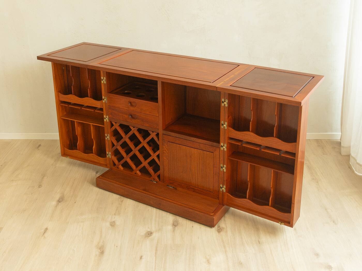 Captain's bar in Scandinavian design, 1960s, teak