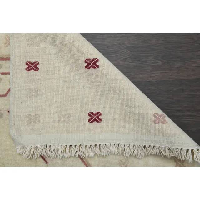 1970s vintage Turkish Oushak handmade wool cotton beige area rug 176x267
