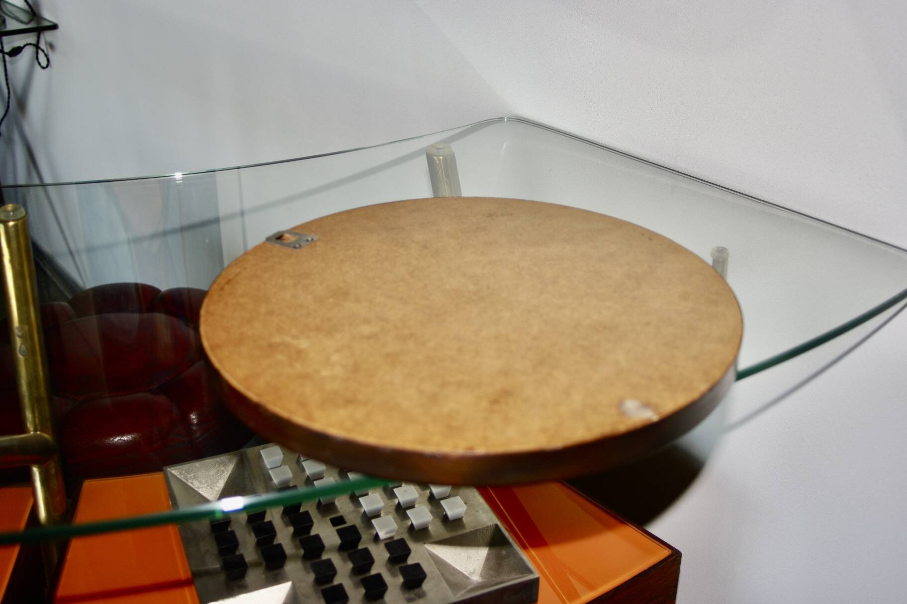 Vintage round copper mirror by marco fugeri 1960