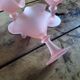 3 pink satin glass dessert bowls – 1950s