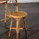 Wood and rattan desk and its seat