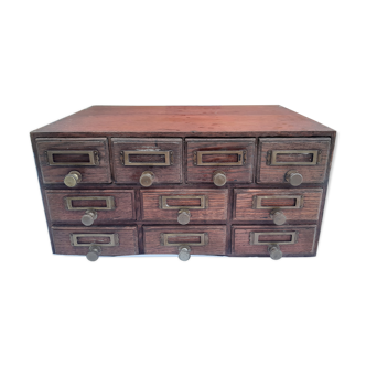 Furniture with drawers 1900 oak and brass