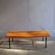Vintage bench in cherry and metal 1980