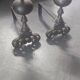Paire de chenets en bronze et acier XIX Hollande