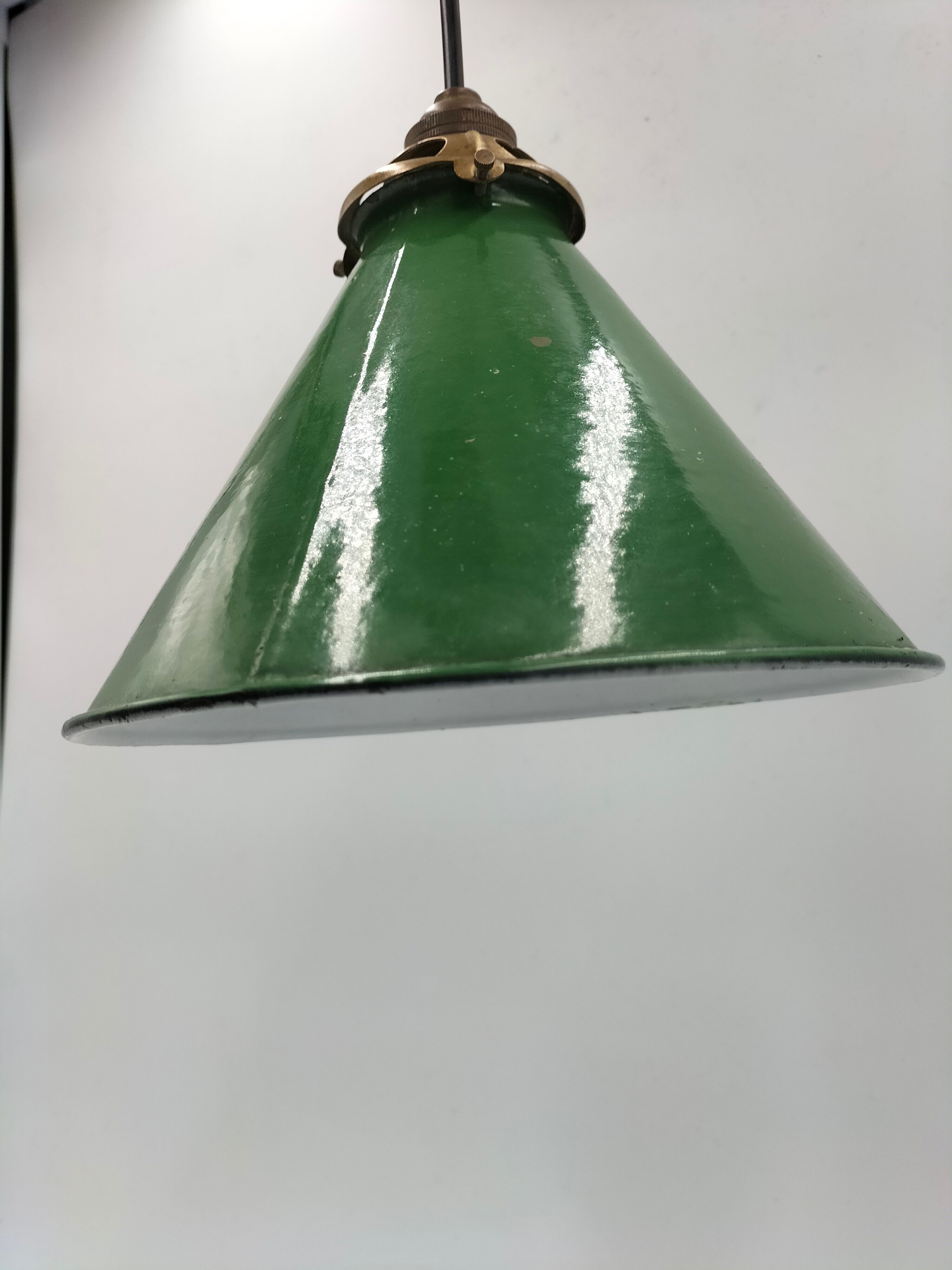 Old enamelled sheet metal lamp