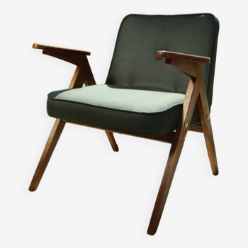 Fauteuil vintage scandinave design moderne par Chierovski gris anthracite chaise de salon moderne styl Boho milieu de siècle