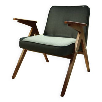 Fauteuil vintage scandinave design moderne par Chierovski gris anthracite chaise de salon moderne styl Boho milieu de siècle