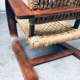 Rope Lounge Chair by Adrien Audoux & Frida Minet for Vibo Vesoul, France, 1940s