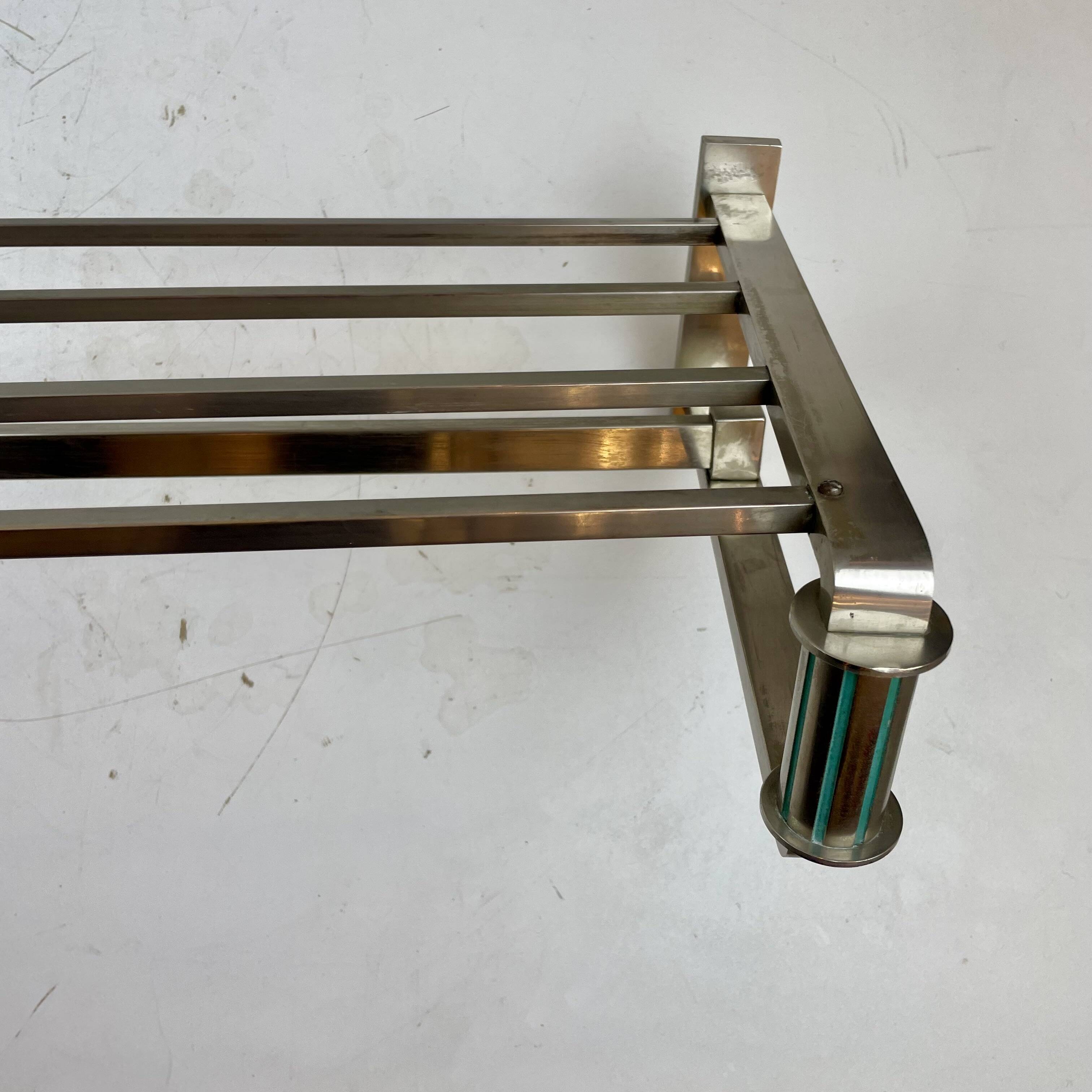 Art Deco coat rack in the style of a train carriage, 1930s.