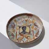 Plat décoré en céramique vallauris, 1950