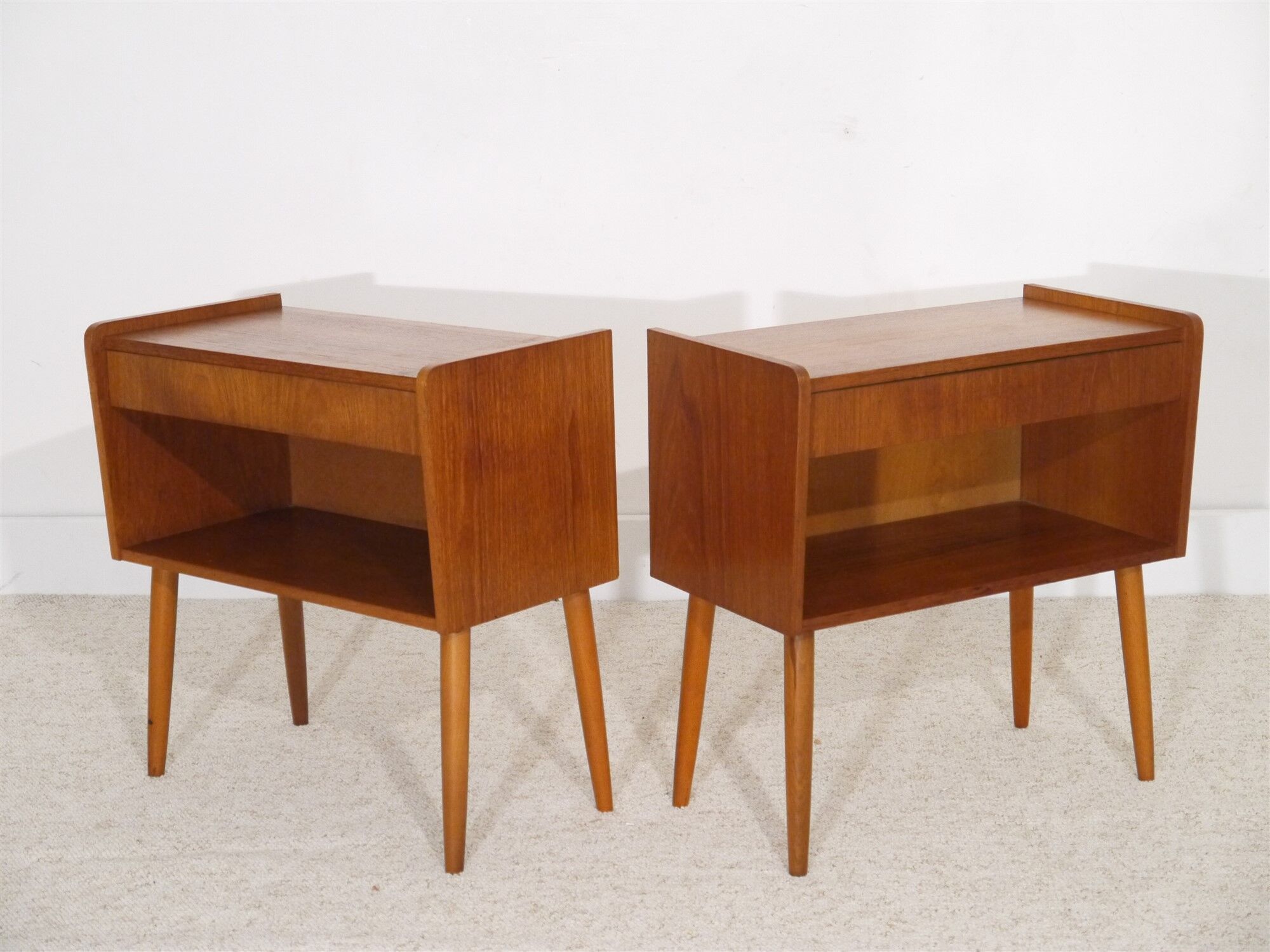 Pair of vintage Scandinavian  nightstands  1960