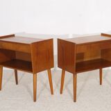Pair of vintage Scandinavian  nightstands  1960