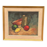 Original Swedish Oil On Canvas – “Still Life” By Lindholm – Signed – Vintage & Framed