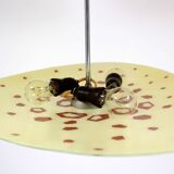 Large Vintage Czechoslovakian Opaline Glass Pendant Lights, 1970s, Set of 2