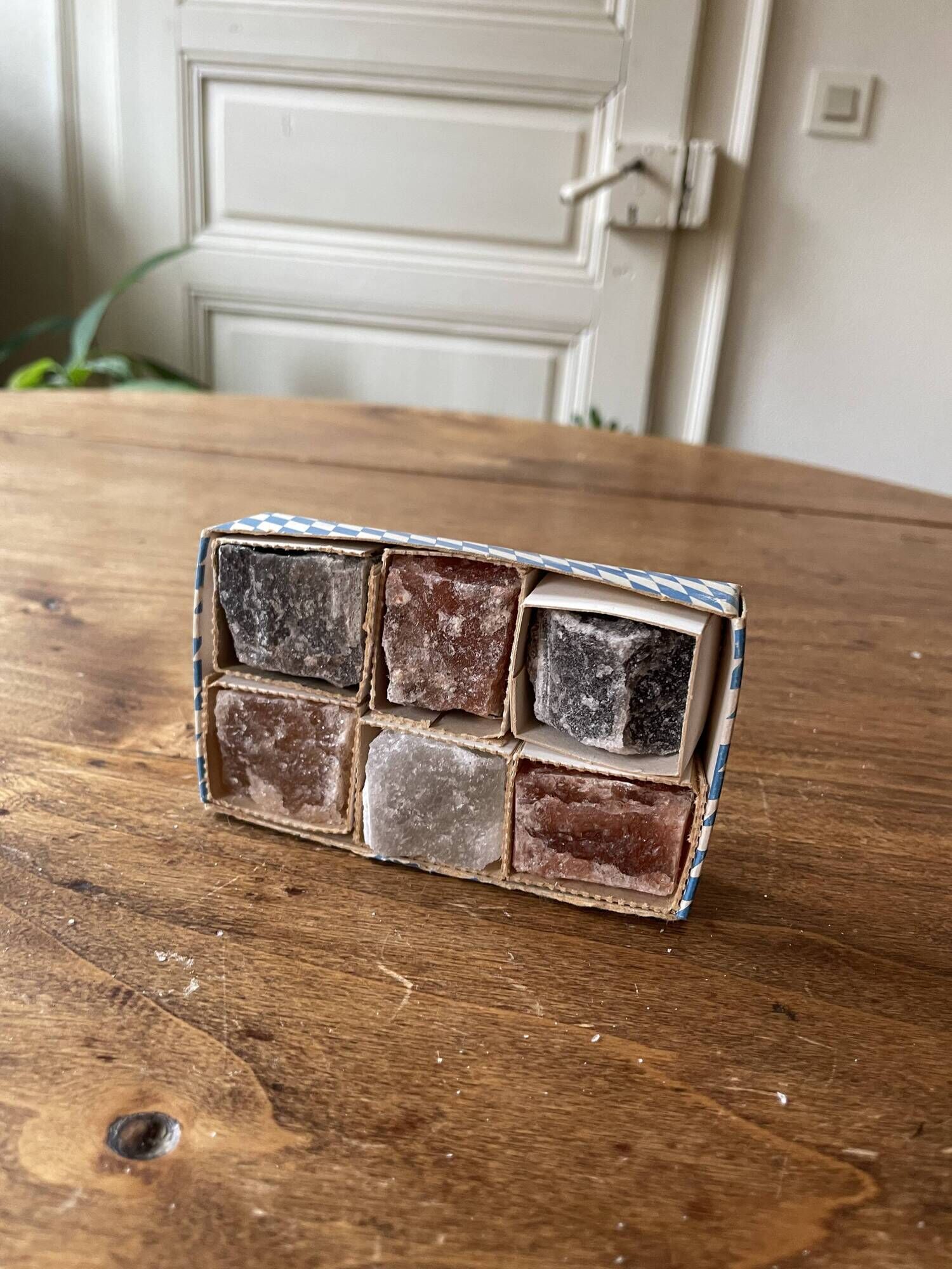 Salt crystal samples ~ souvenir from the Salzbergwerk salt mine Berchtesgaden Germany