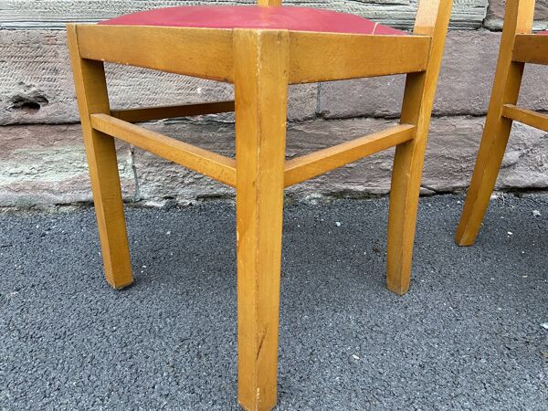 Lot de 4 chaises vintage art déco 1950 mid-century mobilier sinistrés de rené gabriel